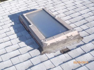 Skylight roofing cement patch