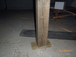 Temporary column without proper footing