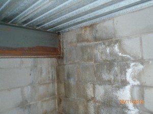 Water stained foundation wall.